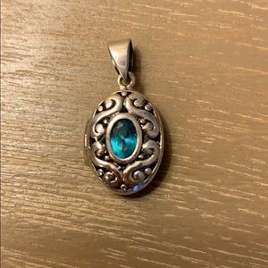 Silver locket charm